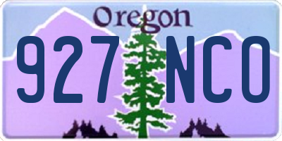 OR license plate 927NCO