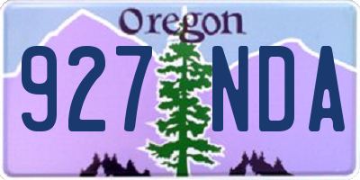 OR license plate 927NDA
