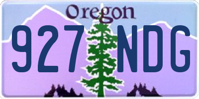 OR license plate 927NDG