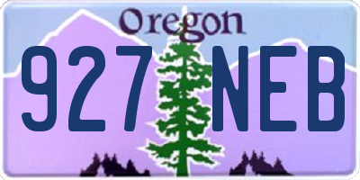 OR license plate 927NEB