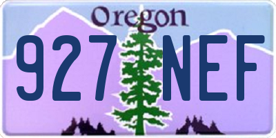 OR license plate 927NEF