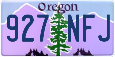 OR license plate 927NFJ