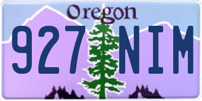 OR license plate 927NIM