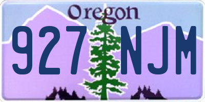 OR license plate 927NJM