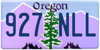 OR license plate 927NLL