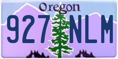 OR license plate 927NLM