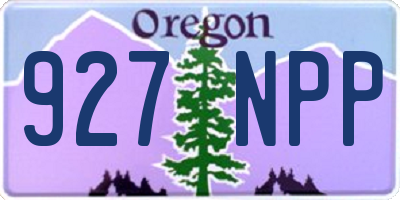 OR license plate 927NPP