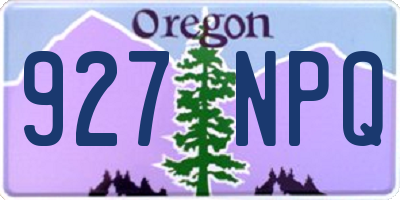OR license plate 927NPQ