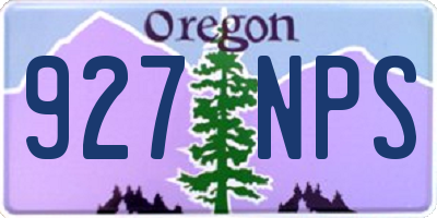 OR license plate 927NPS