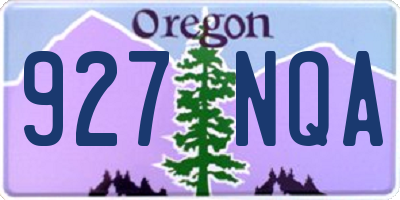 OR license plate 927NQA