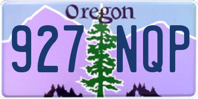 OR license plate 927NQP