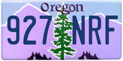 OR license plate 927NRF
