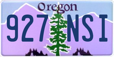 OR license plate 927NSI