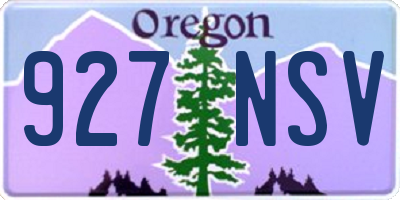 OR license plate 927NSV