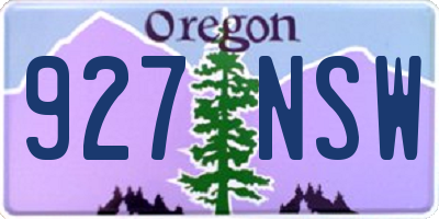 OR license plate 927NSW