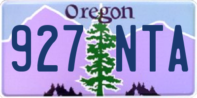 OR license plate 927NTA