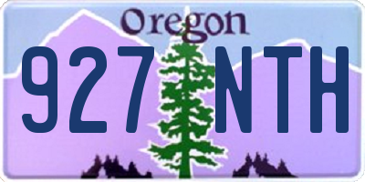 OR license plate 927NTH