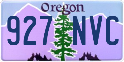 OR license plate 927NVC