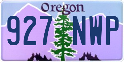 OR license plate 927NWP