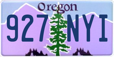 OR license plate 927NYI