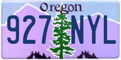 OR license plate 927NYL