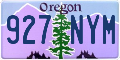 OR license plate 927NYM