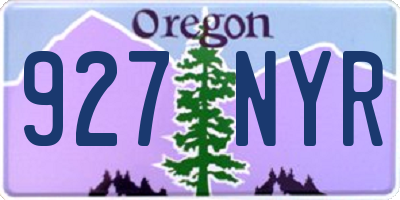 OR license plate 927NYR