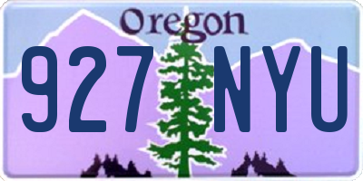 OR license plate 927NYU