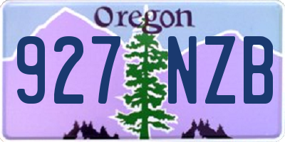 OR license plate 927NZB