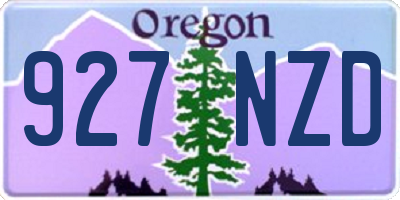 OR license plate 927NZD