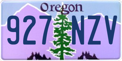 OR license plate 927NZV