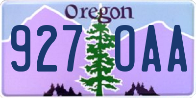 OR license plate 927OAA