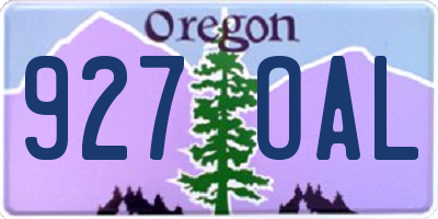 OR license plate 927OAL