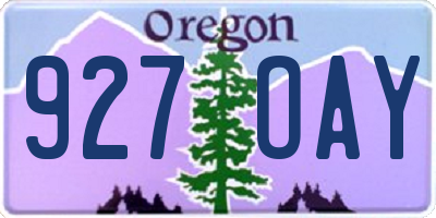 OR license plate 927OAY