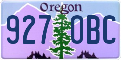 OR license plate 927OBC