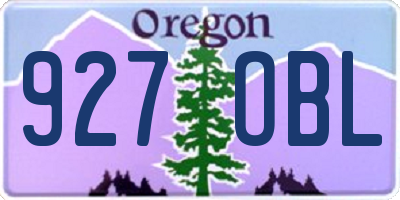 OR license plate 927OBL