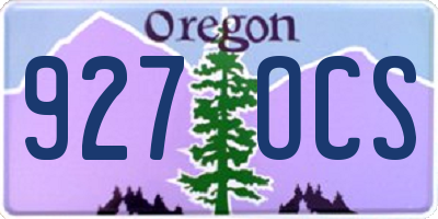 OR license plate 927OCS