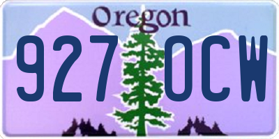 OR license plate 927OCW