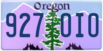 OR license plate 927OIO