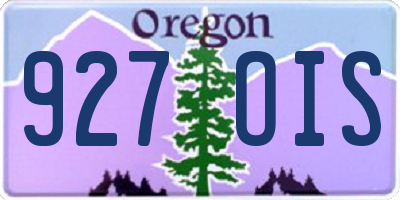 OR license plate 927OIS