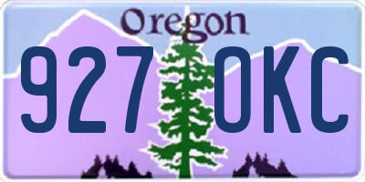 OR license plate 927OKC