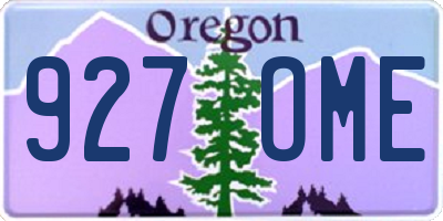 OR license plate 927OME