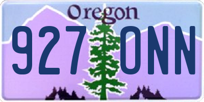 OR license plate 927ONN