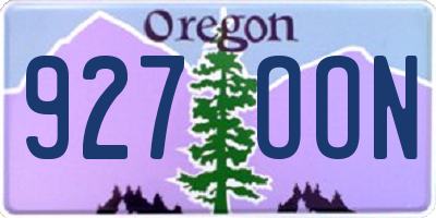 OR license plate 927OON