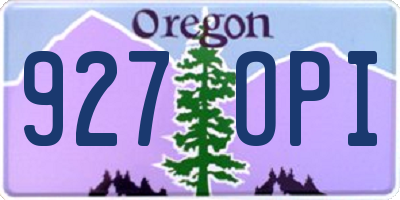 OR license plate 927OPI