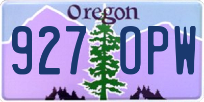 OR license plate 927OPW