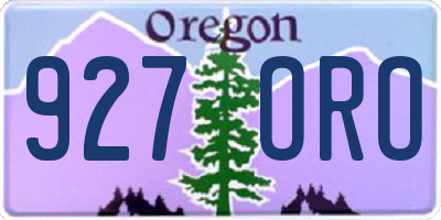 OR license plate 927ORO