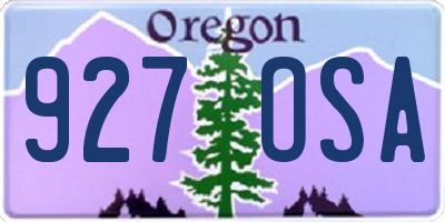 OR license plate 927OSA
