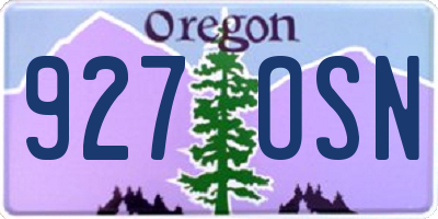 OR license plate 927OSN