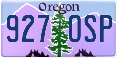 OR license plate 927OSP